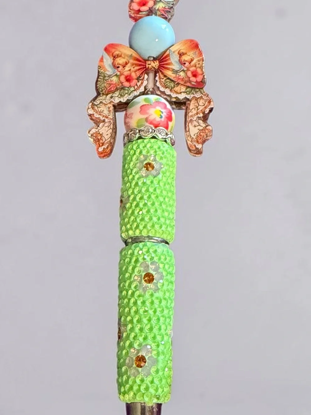 Pixie Hollow Bloom Rhinestone Pen | Fairy Beaded Ballpoint Pen | Whimsical